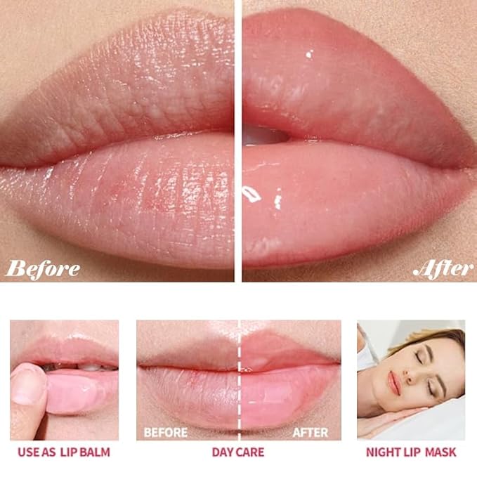 Honey Lip Balm Pot, Propolis Lip Mask, Strawberry Hydrating Propolis Lip Sleeping Mask, Prevent Dry&Cracked, Lip Repair Nourishes the Lip Skin (strawberry & blueberry & peach & avocado)-VivaGrace Women