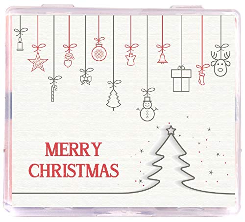 [200 Counts + Mirror Case] Christmas Edition Natural Bamboo Charcoal Oil Blotting Sheets for Face with Mirror Case-VivaGrace Women