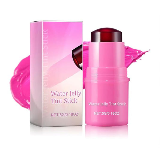 Milk Cooling Water Jelly Tint Blush Stick Face Makeup, Sheer Lip & Cheek Stain, Buildable Watercolor Finish,Vegan, Cruelty Free - 0.18 fl oz (POPPY PINK)-VivaGrace Women