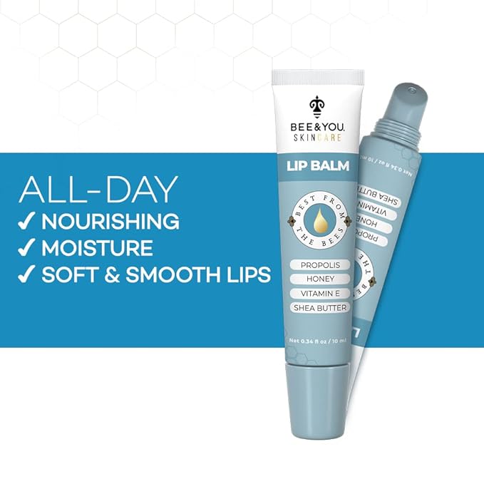 Bee and You Ultra Conditioning, 100% Natural, Moisturizing Lip Balm, Chapstick, Chapped Lips Treatment Severe, Beeswax, Propolis Extract, Raw Honey, Vitamin E, Shea Butter, 10ML-VivaGrace Women