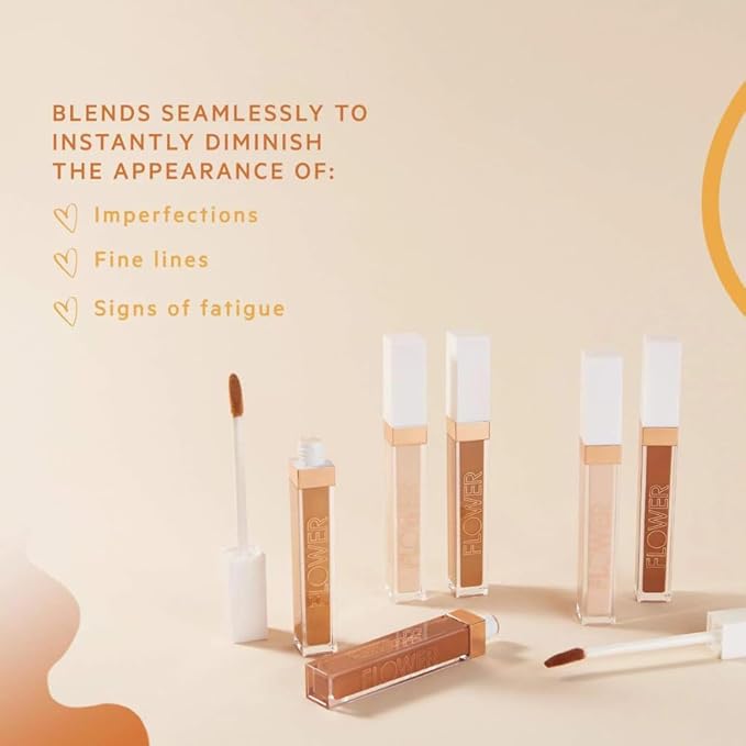 FLOWER BEAUTY By Drew Barrymore Light Illusion Full Coverage Concealer - Diffuse Dark Under Eye Circles + Blurs Blemishes - Weightless Formula + Crease Proof Makeup (Porcelain)-VivaGrace Women