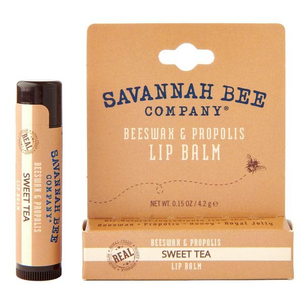 Savannah Bee Lip Balm Hanger 0.15 oz - Invigorating Mint Flavor - Natural Ingredients for Supple, Soft Lips - Convenient Hanger Design (.15 Oz, Sweet Tea)-VivaGrace Women