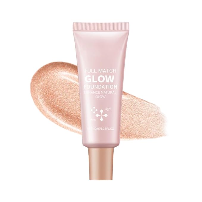 Full Match Glow Foundation, Enhance Foundation Natural Glow, Professional Coverage for a Flawless Look (Light, Large)-VivaGrace Women