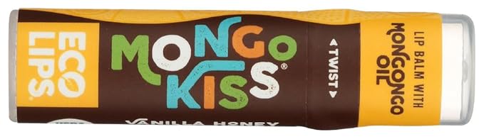 LIP BALM Mongo Kiss 6-Pack (6 tubes) Vanilla Honey by Eco Lips 100% Organic Beeswax & Cocoa Butter Lip Care with Organic Mongongo Oil - Soothe & Moisturize Dry and Cracked Lips - Made in USA-VivaGrace Women