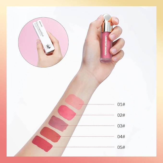 Liquid Blush, Cream Blush For Cheeks, Soft Pinch Liquid Blush, Skin Tint Blush Makeup, Easy To Blend And Color, Long-Lasting, Natural-Looking (01#+05#)-VivaGrace Women