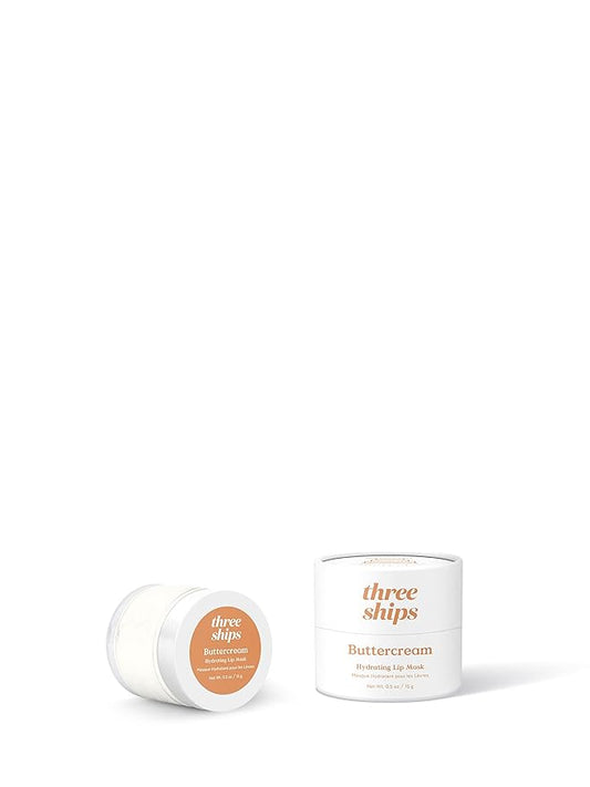 Three Ships Buttercream Hydrating Lip Mask – Intensive Vegan Lip Moisturizer – As Seen on TV – Soothing, Natural Lip Conditioner Treatment for Dry, Damaged Lips, 15g-VivaGrace Women