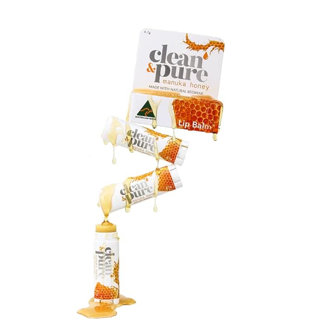 Lip Balm 3-Pack (Manuka Honey) | Lip Care Set With 100% All Natural Beeswax and Vitamin E Oil | Flavored Lip Balm for Dry, Chapped Lips | Made in Australia…-VivaGrace Women