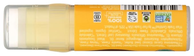LIP BALM Mongo Kiss 6-Pack (6 tubes) Vanilla Honey by Eco Lips 100% Organic Beeswax & Cocoa Butter Lip Care with Organic Mongongo Oil - Soothe & Moisturize Dry and Cracked Lips - Made in USA-VivaGrace Women