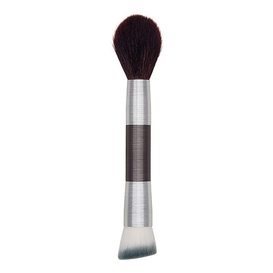 Mirabella Perfecting & Sculpting Duo Foundation Brush, Professional Makeup Brush Collection, Cruelty-Free Synthetic Bristle Brush, Hand-Sculpted Brushed Aluminum Handle Blending Brush for Makeup-VivaGrace Women