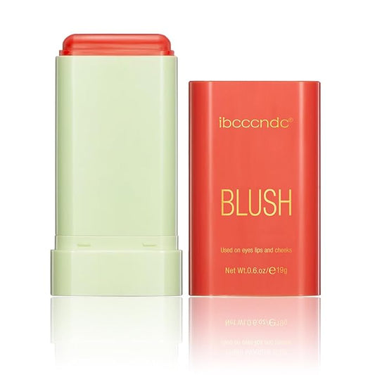 Multi-Use Makeup Blush Stick, 3-in-1 Cream Blush Stick Beauty Tinted Solid Blush Stick for Cheek/Eyes/Lips, Waterproof Moisturizer Stick, Suitable for All Skin (03# Coral Orange)-VivaGrace Women