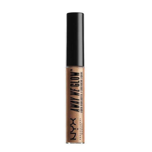 NYX Professional Makeup Away We Glow Liquid Highlighter, Gold Rush, 0.22 Fluid Ounce-VivaGrace Women