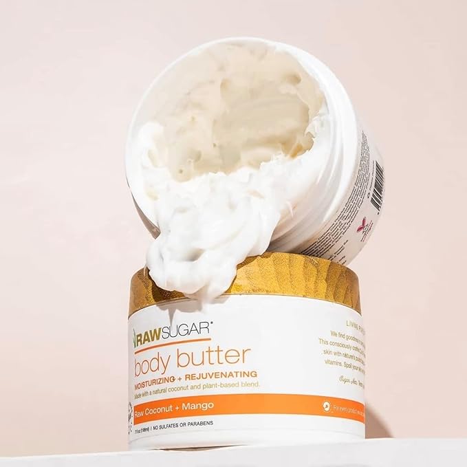 Raw Sugar Nourishing Raw Coconut + Mango Body Love Bundle - Body Wash, Body Scrub, Body Butter & Lip Balm, Clean, Made with Plant-Derived Ingredients, Formulated without Sulfates and Parabens-VivaGrace Women