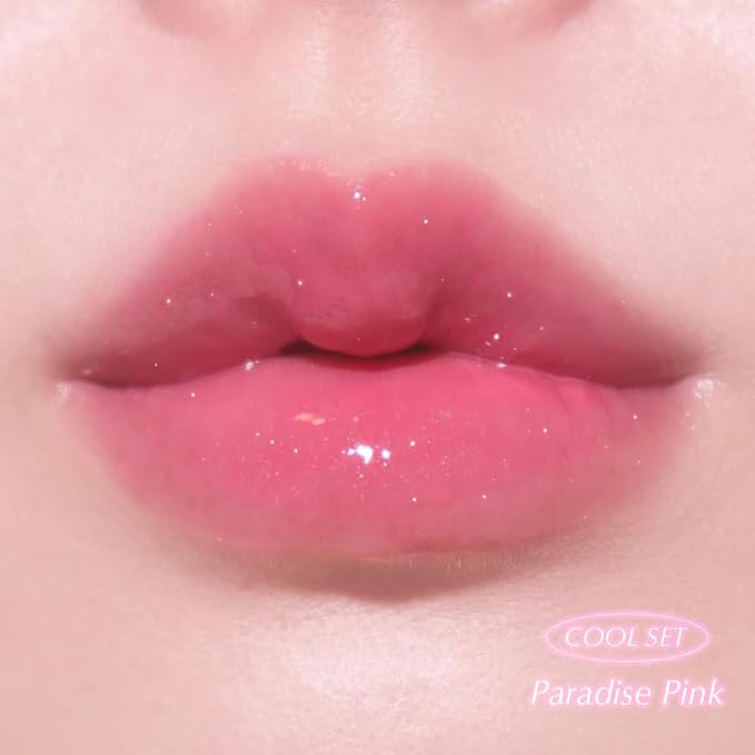Keep In Touch Jelly Plumper Tint: Tea & Twinkle | Non-Sticky, Long-Lasting Lip Gloss | Vegan and Cruelty-Free Korean Lip Tint (Paradise Pink)-VivaGrace Women
