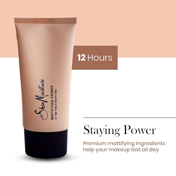 SheaMoisture Mattifying Primer - Matte Face Primer Hydrates and Balances Skin - Made with Organic Shea Butter, Tea Tree and Kaolin Clay (Good for oily, acne prone or sensitive skin) 1 Pack (1.7oz)-VivaGrace Women