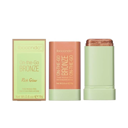 Multi-Use On The Go Bronzer Stick, Cream Contour Stick, Highlight Facial Stick Makeup, Glow Bronzer Stick for Women, Long-lasting Tinted Stick (3# Rich Glow)-VivaGrace Women
