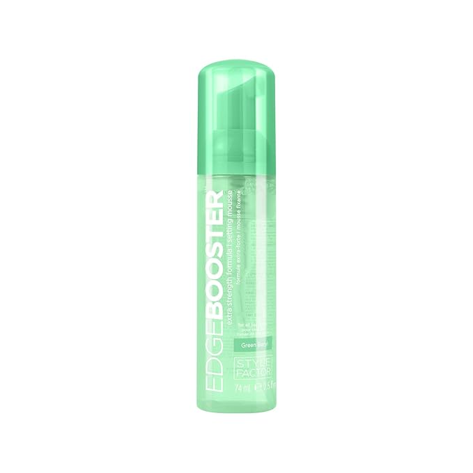 Style Factor EDGE BOOSTER Extra Strength Setting Mousse – Frizz Control, Extra Volume, and Conditioning – 2.5oz Green Beryl Mousse for Curly Hair-VivaGrace Women