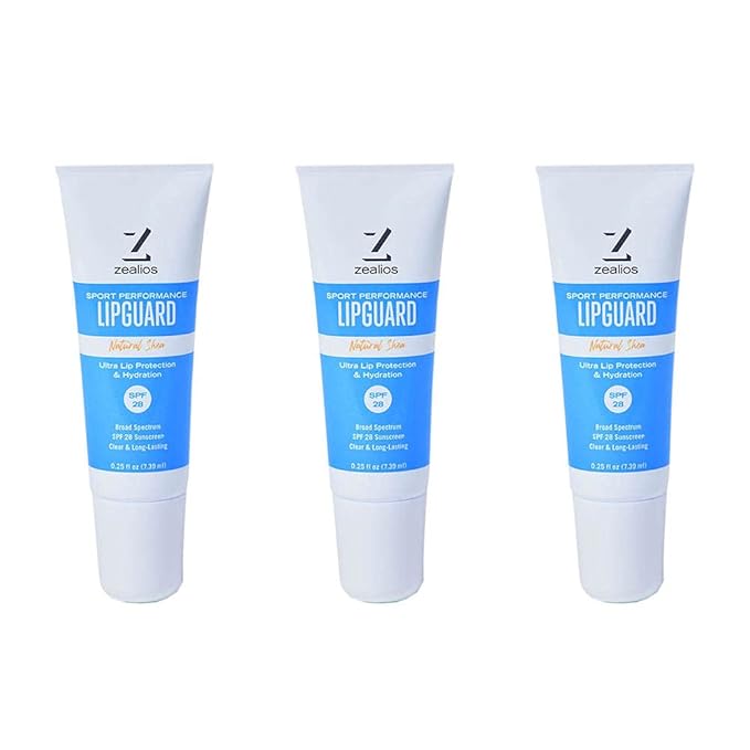 Zealios LipGuard - SPF 28 - UVA/UVB Sunscreen Protection & Repair Chapped Lips - Broad Spectrum Protection Lip Balm - Sensitive Skin Safe - Paraben Free Coconut Jojoba Oils Lip Applicator - Pack of 3-VivaGrace Women