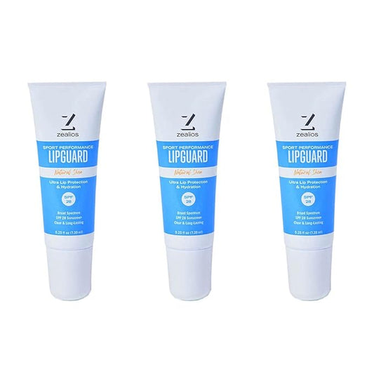 Zealios LipGuard - SPF 28 - UVA/UVB Sunscreen Protection & Repair Chapped Lips - Broad Spectrum Protection Lip Balm - Sensitive Skin Safe - Paraben Free Coconut Jojoba Oils Lip Applicator - Pack of 3-VivaGrace Women