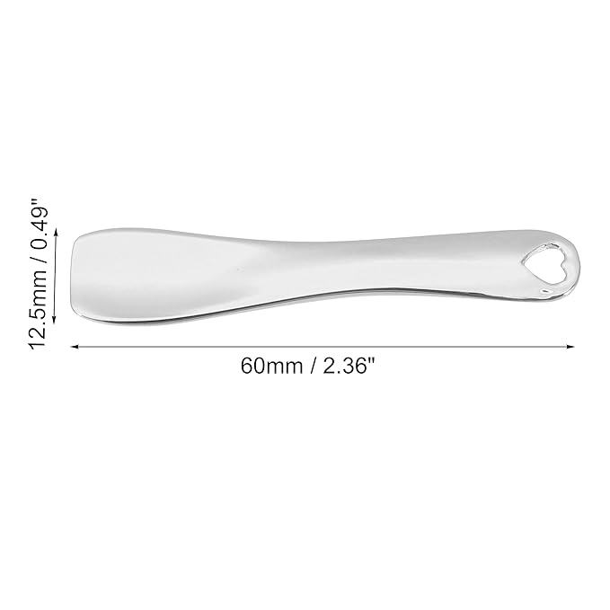 VOCOSTE 3 Pcs Makeup Spatula Mini Spoon, Eye Cream Massage Sticks Beauty Scoop, for Facial Cosmetic Face Cream, Heart Shape 2.36"x0.49", Silver Tone-VivaGrace Women