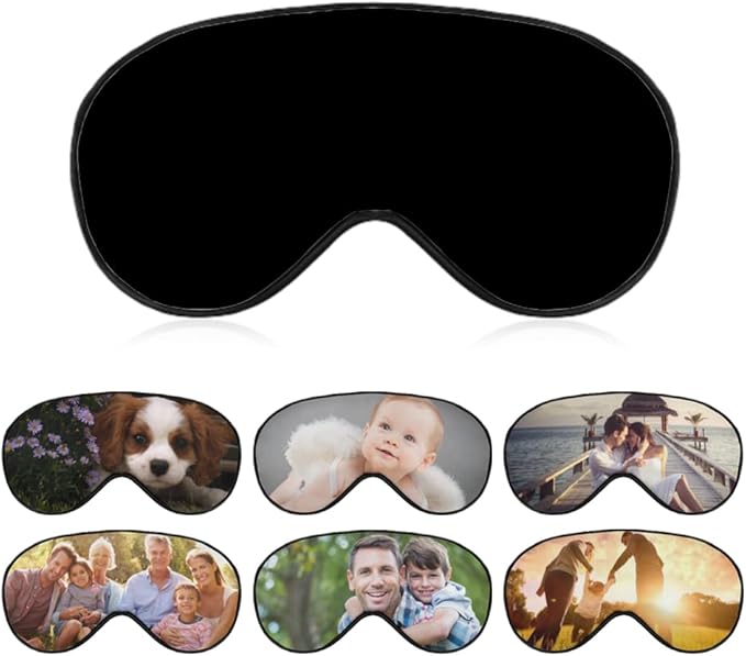 Custom Eye Mask Design Your Own Personalized Eye Shade Add Your Image Text Logo Light and Easy to Carry Effective Shadin Adjustable, 1pcsBlack, 8.1"x4.1"-VivaGrace Women