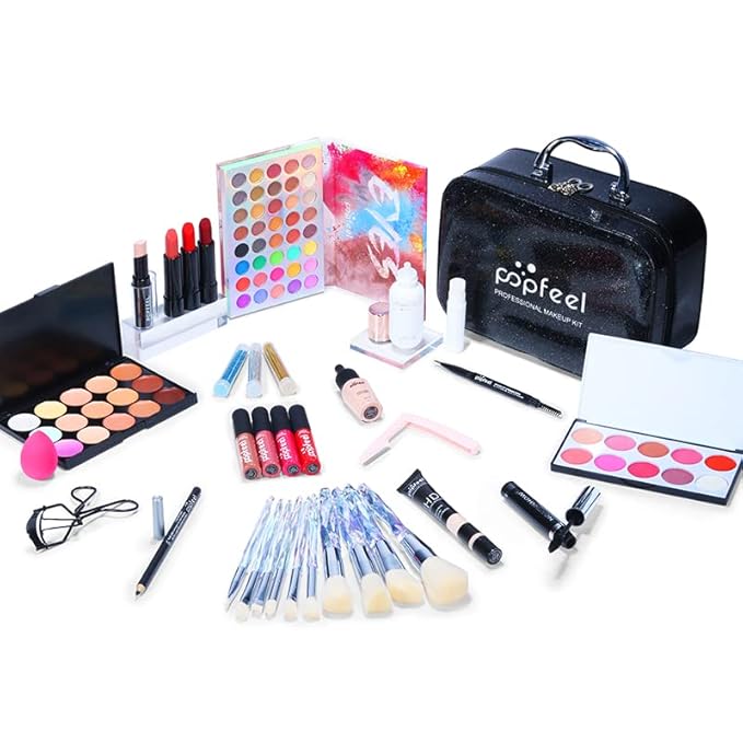 Professional All In One Makeup set, Cosmetic, Makeup kits for teenagers 14-16, Makeup kit for women full kit, Include Eyeshadow Palette Lipstick Eyebrow Pencil Brush(34pcs)-VivaGrace Women