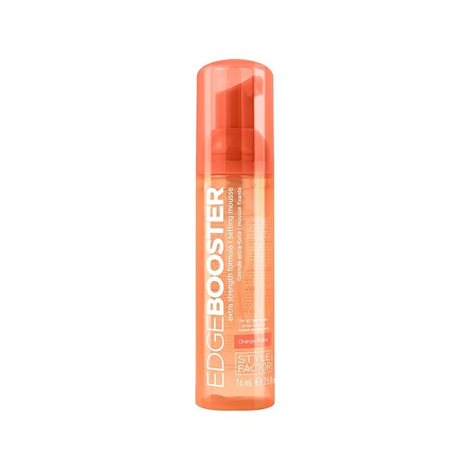 Style Factor EDGE BOOSTER Extra Strength Setting Mousse – Frizz Control, Extra Volume, and Conditioning – 2.5oz Orange Ruby Mousse for Curly Hair-VivaGrace Women