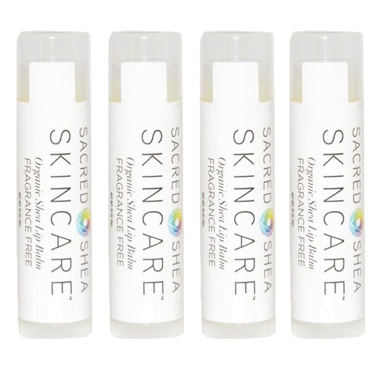 Organic Unscented Natural Moisturizing Lip Balm, Natural Lip Repair, Healing Organic Fragrance-Free Shea Butter 4 Pack-VivaGrace Women