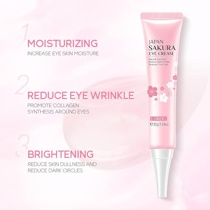 AKARY Sakura Eye Cream, Under Eye Cream to Reduce Dark Circles, Bags, Puffiness, Hydrate Undereye Area, Skincare Eye Cream with Hyaluronic Acid for All Skin Types-VivaGrace Women