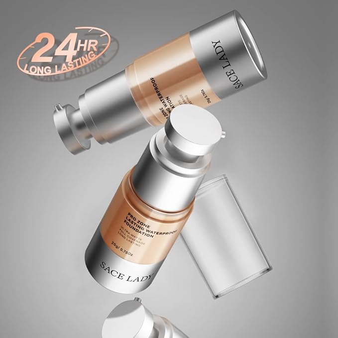 Ultra Matte Liquid Foundation Makeup, Full Coverage Shine Free Foundation Cream for Oily Skin, Waterproof Natural Face Foundation Make-Up Lasts Up to 24HR, 0.7Oz (#04)-VivaGrace Women