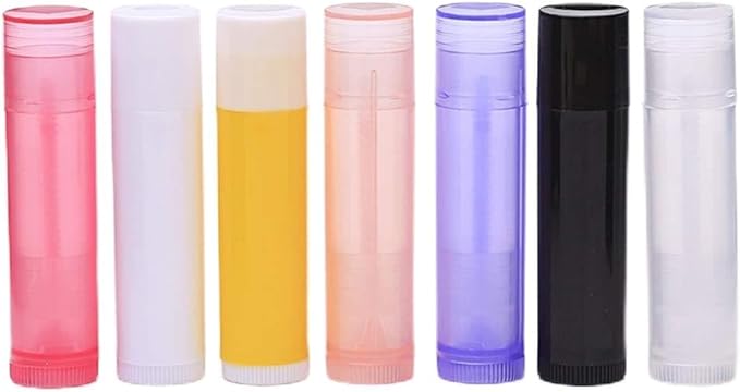 30 Pieces Multicolor Empty Lip Balm Container Tubes Lip Balm Empty Container Clear Tubes with Twist Bottom and Top Cap(Color Random)-VivaGrace Women