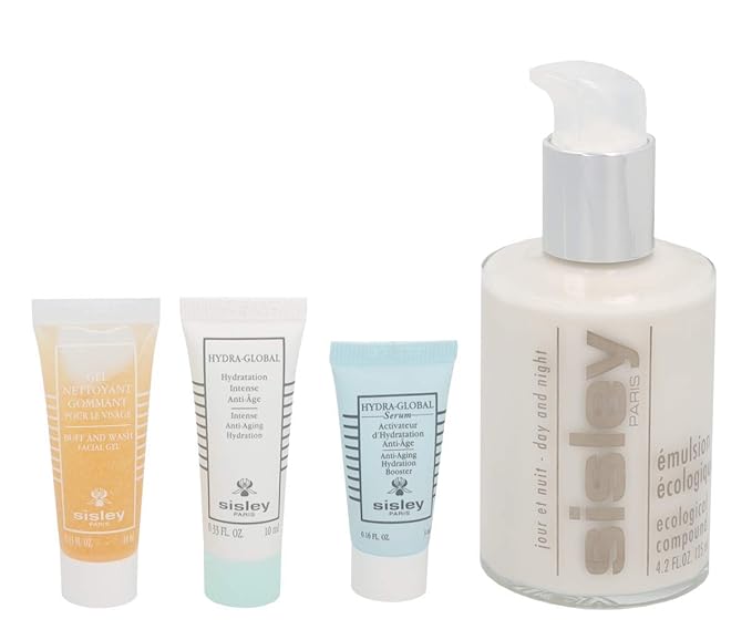 SISLEY, Ecological Compound Piece Set Ecological Compound 125ml + Buff Wash Face Gel 10ml + HydraGlobal Serum 5ml + HydraGlobal 10ml, Multi, 4 Count, (Pack of 4)-VivaGrace Women