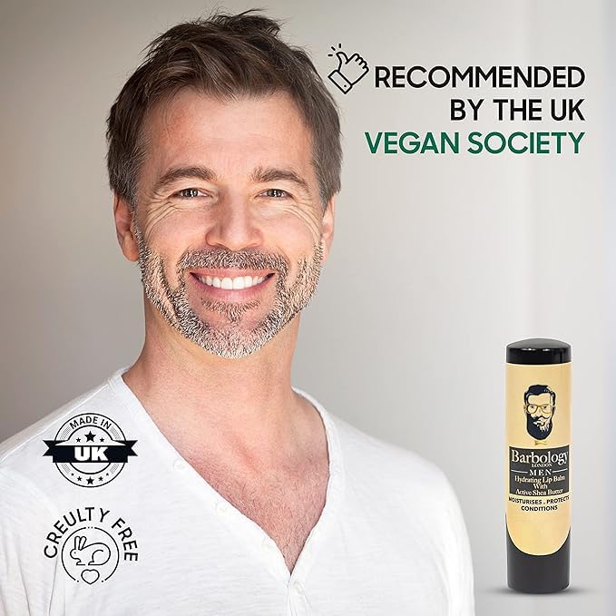 Men's Moisturizing Lip Balm for Chapped Lips with Organic Moroccan Argan Oil, Lightweight Formula Leaves Zero Residue, 0.17oz (Pack of 3)-VivaGrace Women