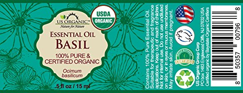 US Organic 100% Pure Basil Essential Oil - USDA Certified Organic, Steam Distilled, 15 ml-VivaGrace Women