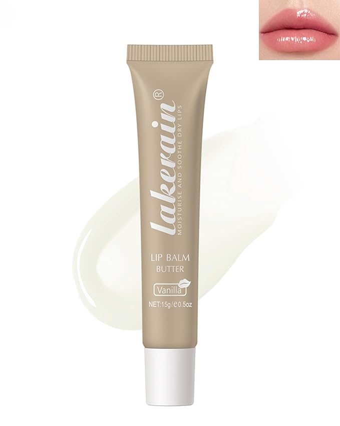 Lip Butter Balm Vanilla,Hydrating Tinted Butter Lip Gloss,Clear Lip Mask Lip Care Moisturizer,Glossier Lip Treatment Balm,Non-Sticky Jelly Glow Reviver Fat Lip Oil Lipgloss,Makeup Gift for Women-01-VivaGrace Women
