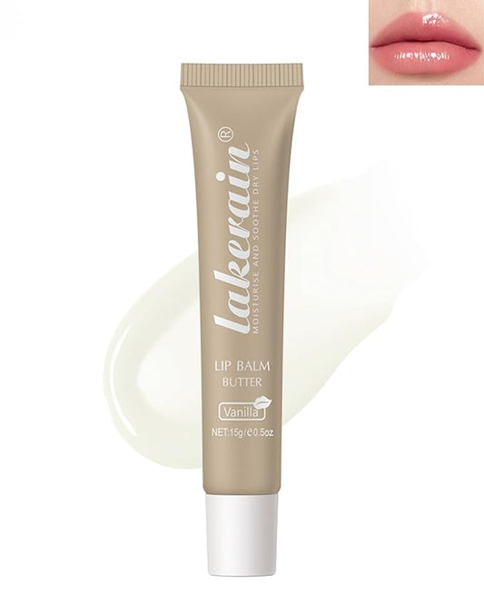 Lip Butter Balm Vanilla,Hydrating Tinted Butter Lip Gloss,Clear Lip Mask Lip Care Moisturizer,Glossier Lip Treatment Balm,Non-Sticky Jelly Glow Reviver Fat Lip Oil Lipgloss,Makeup Gift for Women-01-VivaGrace Women