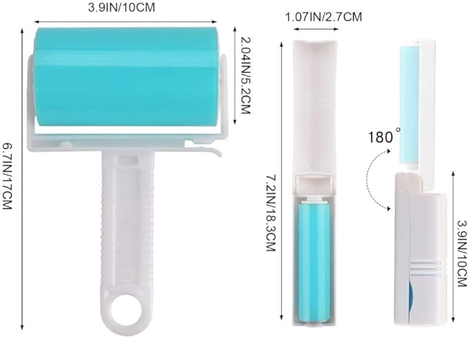 Lint Roller 5 Pack, Reusable Washable Lint Roller Sticky Gel Lint Remover Pet Hair Remover Cleaner for Clothes, Travel Essentials Household Use, Include Large Small Size-VivaGrace Women