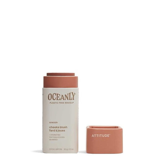ATTITUDE Oceanly Lightweight Blush Stick, Titanium Dioxide-Free, EWG Verified, Plastic-Free, Vegan & Cruelty-free Makeup, Ginger, 0.3 Ounces-VivaGrace Women