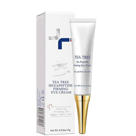 Eye Cream for Dark Circles Under Eye Cream for Puffiness and Bags Tea Tree Six Peptide Fiming Anti-Aging Eye Cream for Wrinkles Improve Fine Line Eye Repair Care,15g/0.53oz-VivaGrace Women
