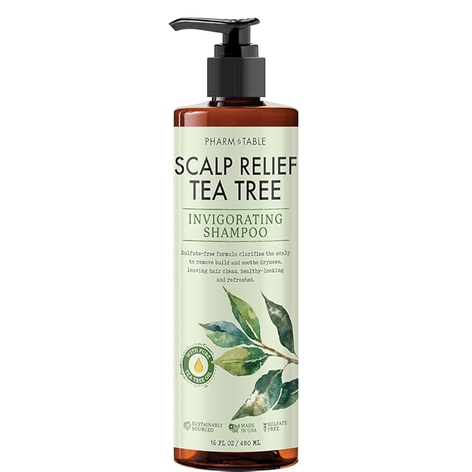 Tea Tree Shampoo For Men and Women, Deep Cleansing Sulfate-Free Formula - Relief for Dry Itchy Scalp - Infused with Tea Tree oil, Mint, Biotin and Vitamin E, 16.2oz-VivaGrace Women