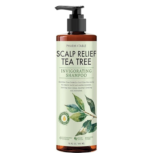 Tea Tree Shampoo For Men and Women, Deep Cleansing Sulfate-Free Formula - Relief for Dry Itchy Scalp - Infused with Tea Tree oil, Mint, Biotin and Vitamin E, 16.2oz-VivaGrace Women