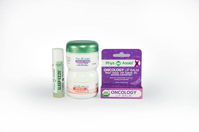 PhysAssist - Comfort kit for Chemo & Radio Patient The Gift of Love, Faith & Support. 2-1.5 oz face and body cream plus lip balm & roll-on-VivaGrace Women