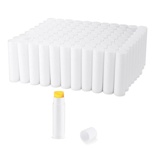 100 Pcs 5.5ml Bulk Empty Lip Balm Tubes Refillable Plastic Lip Gloss Container Travel Lipstick Tubes Chapstick Tubes Holder For DIY Homemade Lip Balm (white)-VivaGrace Women