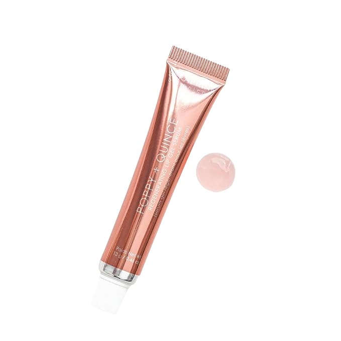 Seraphine Botanicals Poppy + Quince Regenerating Lip Gel Serum Repair Dry, Chapped Lips Instant Hydration Restorative Lip Mask, Repairs, Moisturizes, Plumps Lips Aloe Vera, Witch Hazel Extracts 13g-VivaGrace Women
