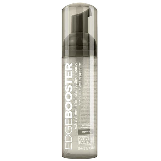 Style Factor EDGE BOOSTER Extra Strength Setting Mousse – Frizz Control, Extra Volume, and Conditioning – 6.4oz Hematite Mousse for Curly Hair-VivaGrace Women