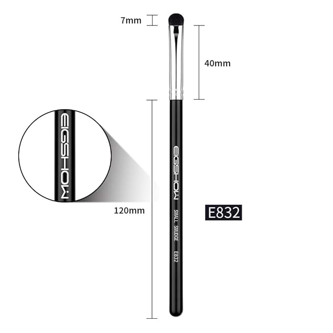 Curved Smudge Eyeshadow Brush, EIGSHOW Small Round Top Blending Eye Shadow with Synthetic Bristles for Smokey Cat Eye Makeup (E832)-VivaGrace Women