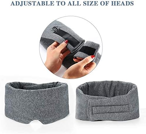 FRESHME Cotton Eye Mask for Sleeping in Gift Box - Soft and Adjustable Extensions Sleep Mask with Earplugs and Pouch for Women and Men, Blackout Cover for Night Travel Relaxation-VivaGrace Women