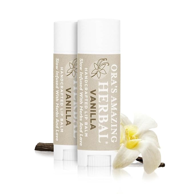 Soothing Natural Vanilla Lip Balm, Beeswax Lip Balm, Calendula Lip Balm, Dry Cracked Lips, Perioral Dermatitis, Organic Coconut Oil No Synthetic Fragrance-VivaGrace Women