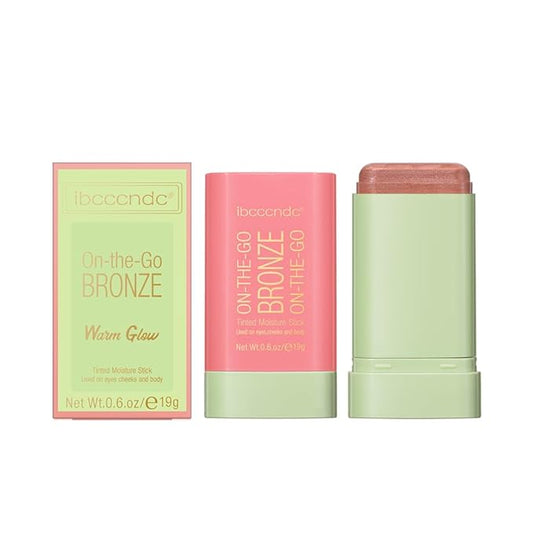 Multi-Use On The Go Bronzer Stick, Cream Contour Stick, Highlight Facial Stick Makeup, Glow Bronzer Stick for Women, Long-lasting Tinted Stick (1# Warm Glow)-VivaGrace Women