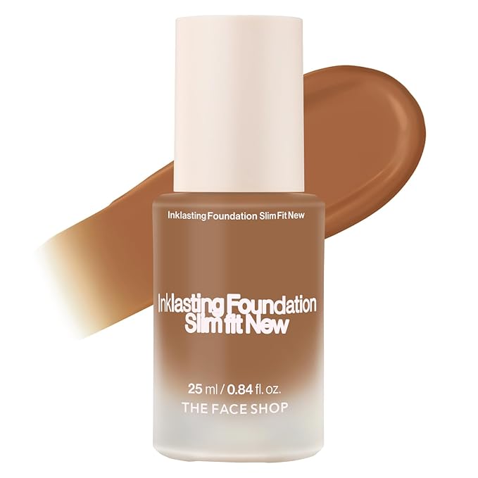 THE FACE SHOP Ink Lasting Liquid Foundation, Full Coverage, 72‑Hour Wear Semi‑Matte Finish, Makeup with Bakuchiol, W510 Hazelnut, 0.84 Fl. Oz.-VivaGrace Women