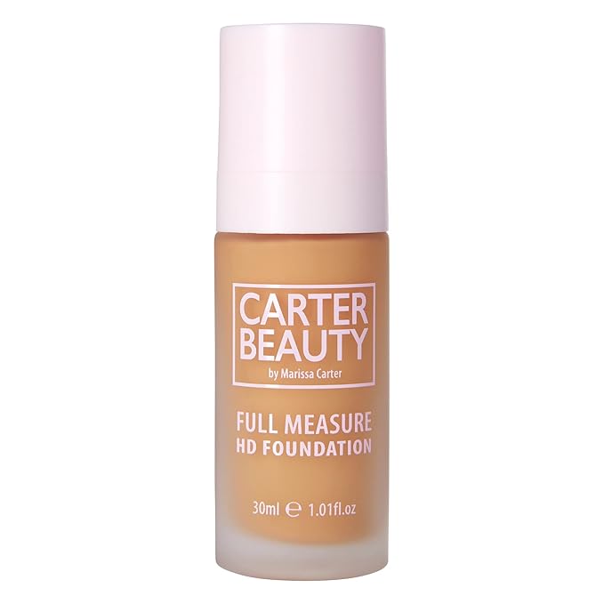 Carter Beauty Full Measure HD Foundation - Lightweight, Full Coverage Matte Formula - Water-Based Super Soft Skin Perfector - Vegan And Cruelty Free, Paraben And Sulfate Free - Sticky Toffee - 1.01 OZ-VivaGrace Women